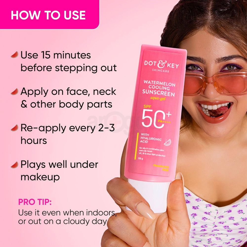 Dot & Key Watermelon Cooling Sunscreen SPF 50+ PA++++ with Hyaluronic Acid 80g  