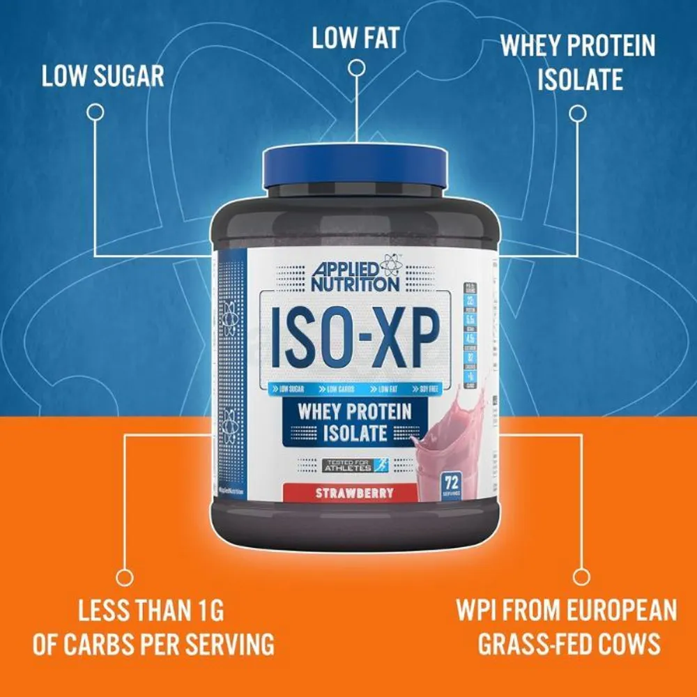 Applied Nutrition ISO XP Whey Isolate - Pure Whey Protein Isolate Powder ISO-XP, ISO Whey Premium with Glutamine and BCAAs (1.8kg - 72 Servings) (Chocolate Dessert, 1.8 KG)  