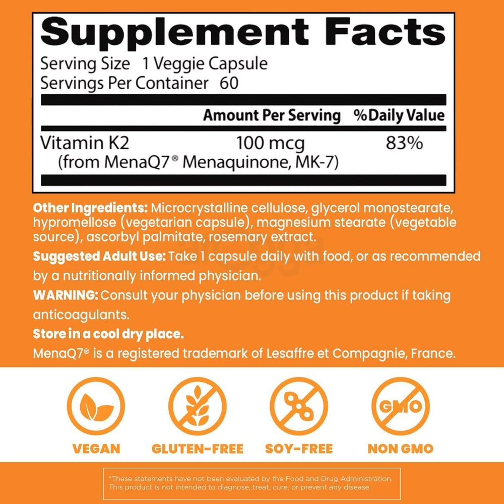 Doctor's Best Natural Vitamin K2 MK-7 with MenaQ7 100 mcg  