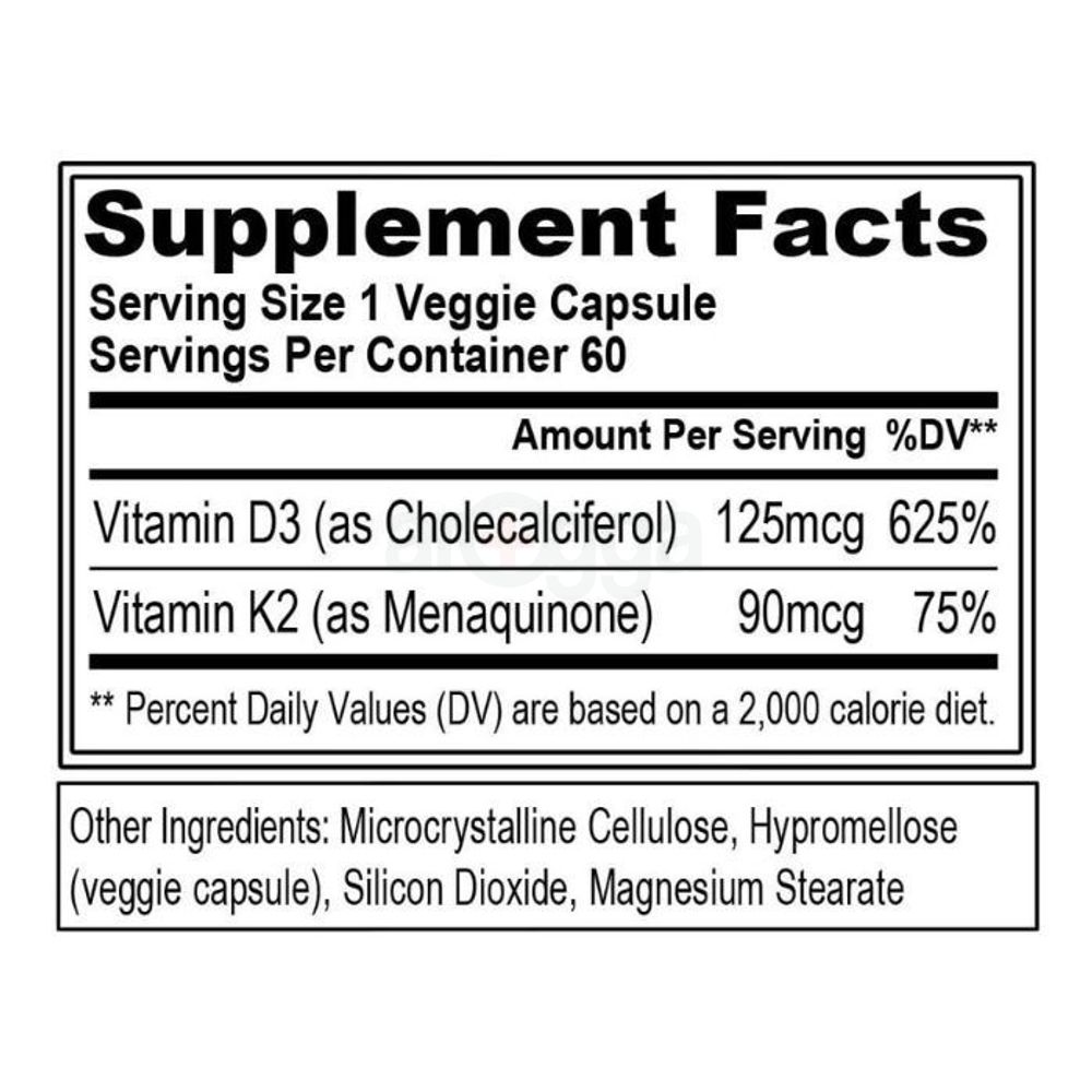 Evlution Nutrition Vitamin D3 + K2 for Immune System Support, Bone, Brain and Heart Health Support, Non-GMO and Gluten-Free, High Potency, Improve Calcium Absorption, 60 Servings  