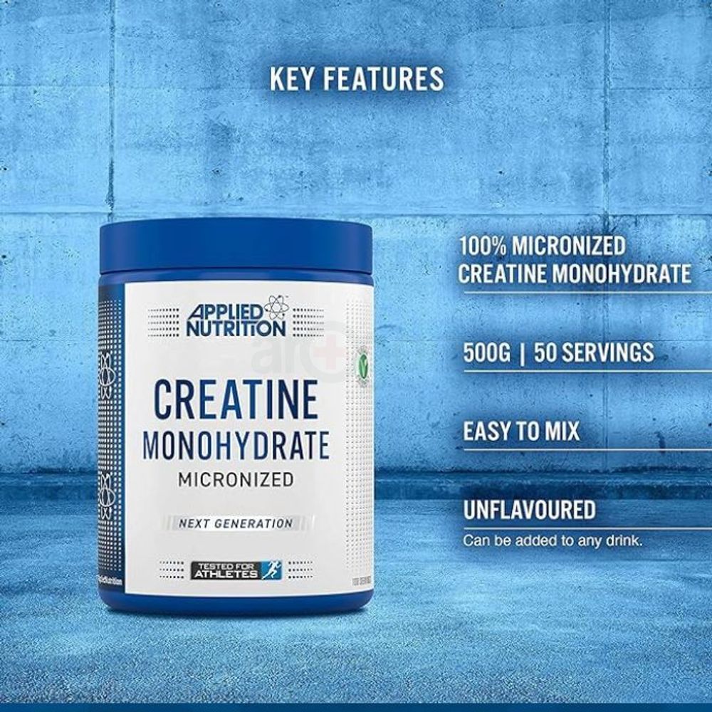 Applied Nutrition Creatine - Creatine Monohydrate Micronized Powder, for Optimum Muscle Growth, Increases Physical Performance, Pure Unflavoured Creatine, Amino Acids  