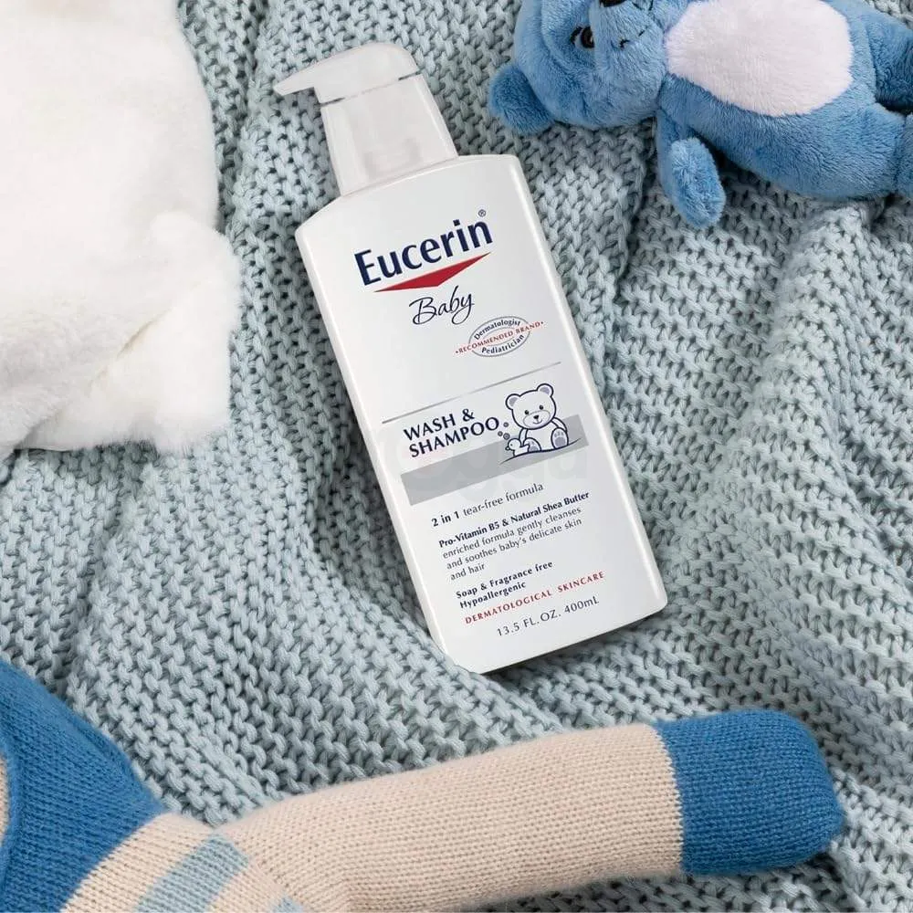 Eucerin Baby Wash and Shampoo with Tear-free formula for Delicate, Sensitive Skin 400ml  