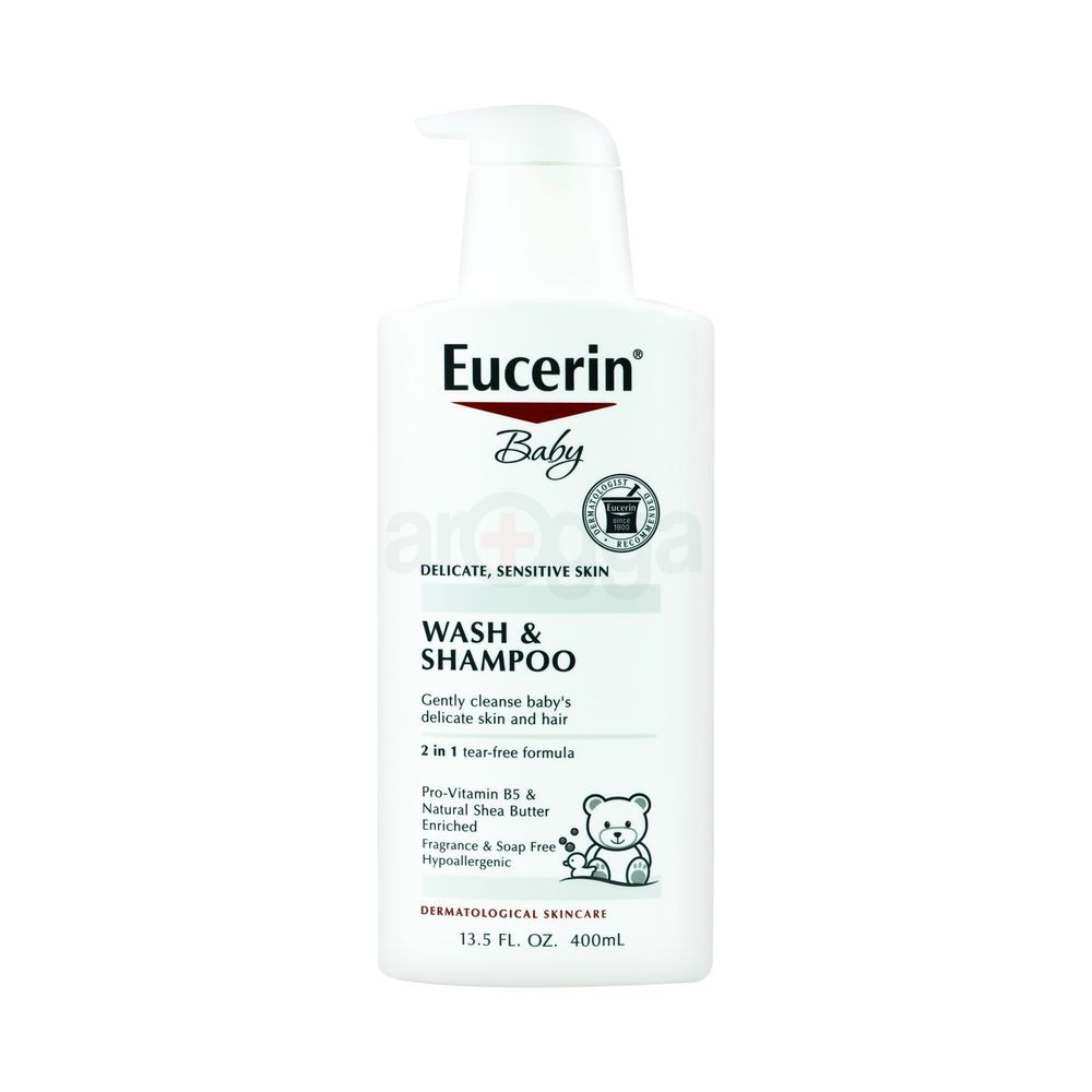 Eucerin Baby Wash and Shampoo with Tear-free formula for Delicate, Sensitive Skin 400ml  