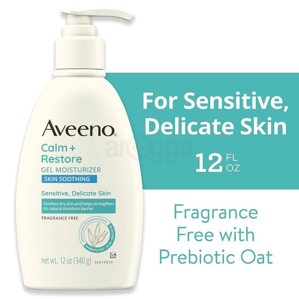 Aveeno Calm + Restore Skin Soothing Gel Moisturizer for Sensitive & Delicate Skin  
