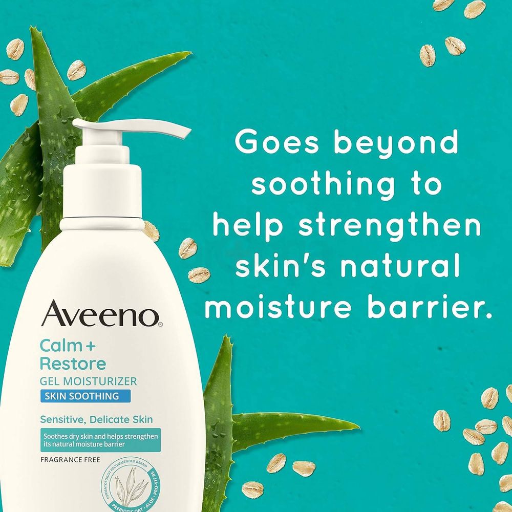 Aveeno Calm + Restore Skin Soothing Gel Moisturizer for Sensitive & Delicate Skin  