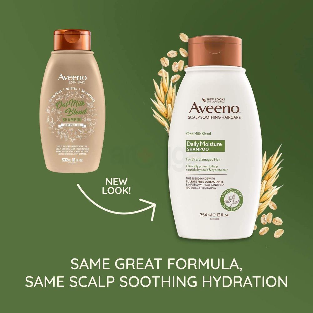 Aveeno Oat Milk Blend Daily Moisture Sampoo for Dry & Damaged Hair  