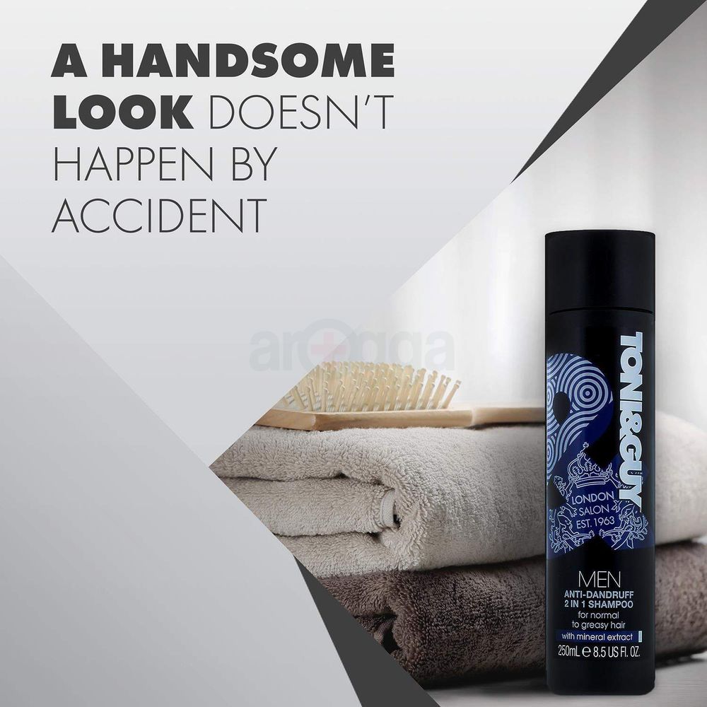 Toni & Guy 2 In 1 Anti-Dandruff Men Shampoo & Conditioner for Normal to Greasy Hair  