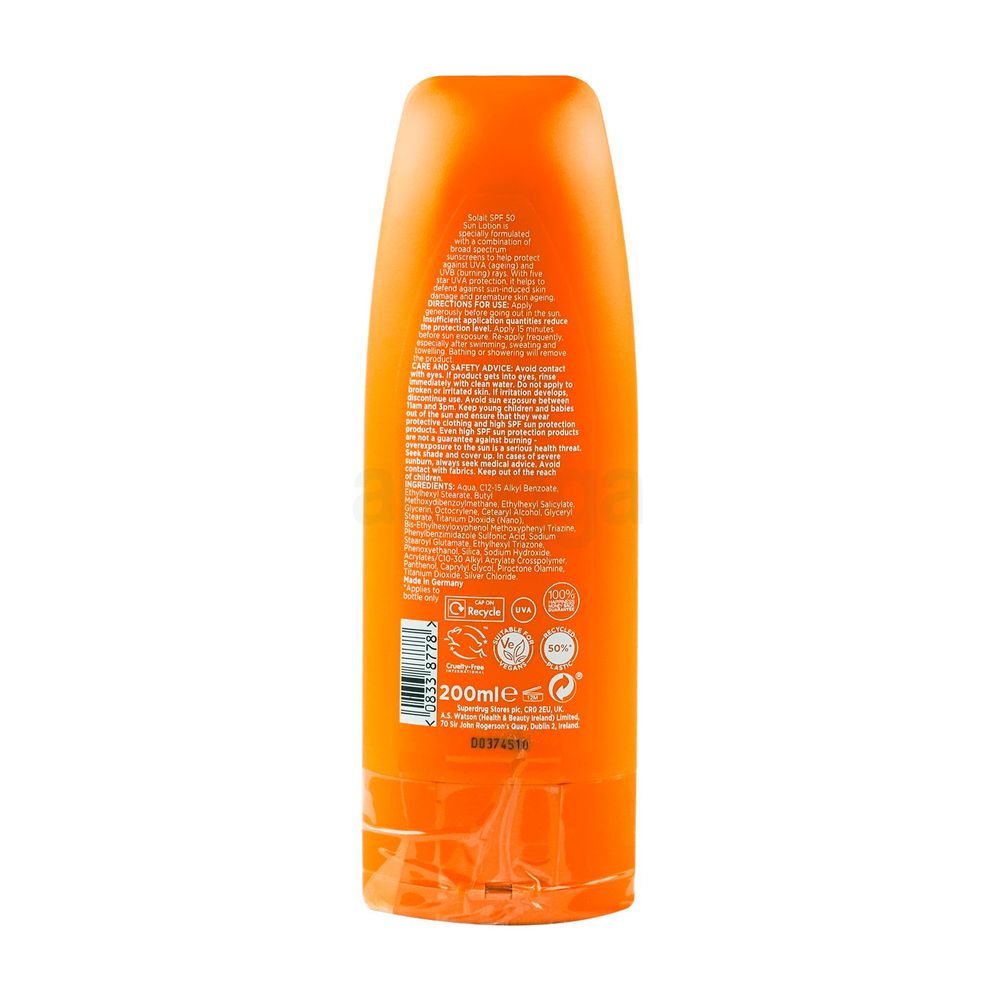 Superdrug Solait Sun Lotion SPF 50 with Advanced UVA/UVB Protection  