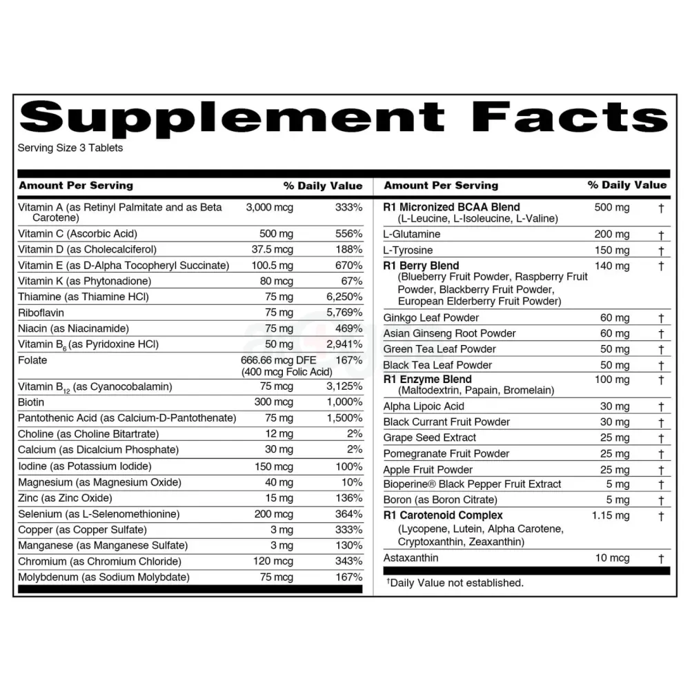 Rule One Proteins Men's Train Daily, Multivitamin, 90 Tablets - Arogga ...