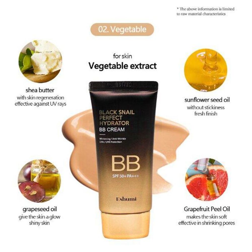 Eshumi Black Snail Perfect Hydrator BB Cream with SPF 50+ PA ++++  