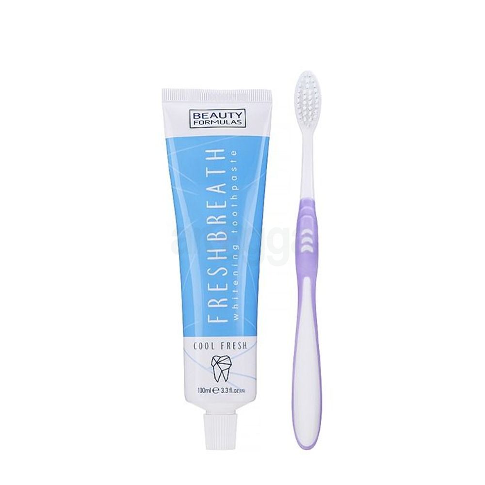 Beauty Formulas Fresh Breath Whitening Toothpaste with Tooth Brush  
