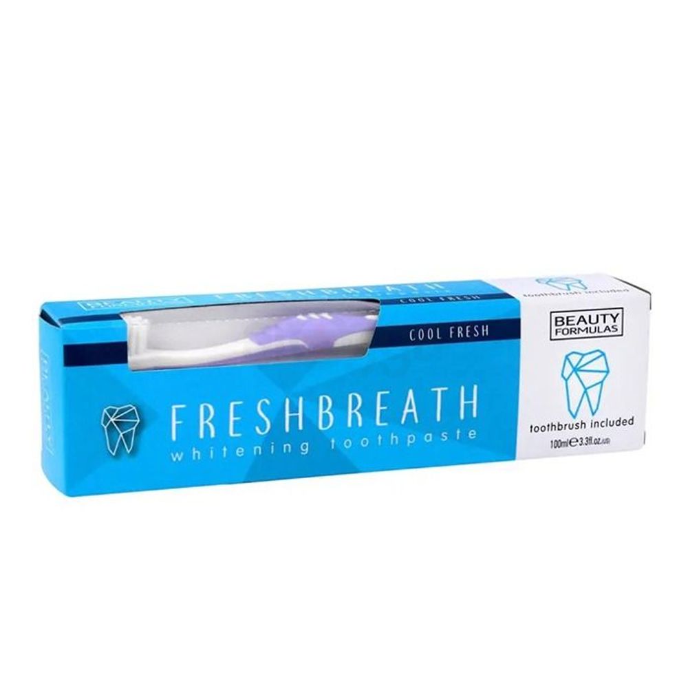 Beauty Formulas Fresh Breath Whitening Toothpaste with Tooth Brush  
