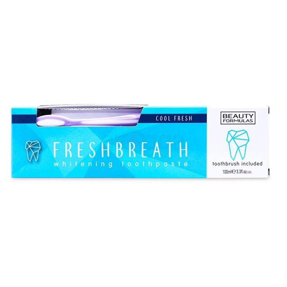 Beauty Formulas Fresh Breath Whitening Toothpaste with Tooth Brush  