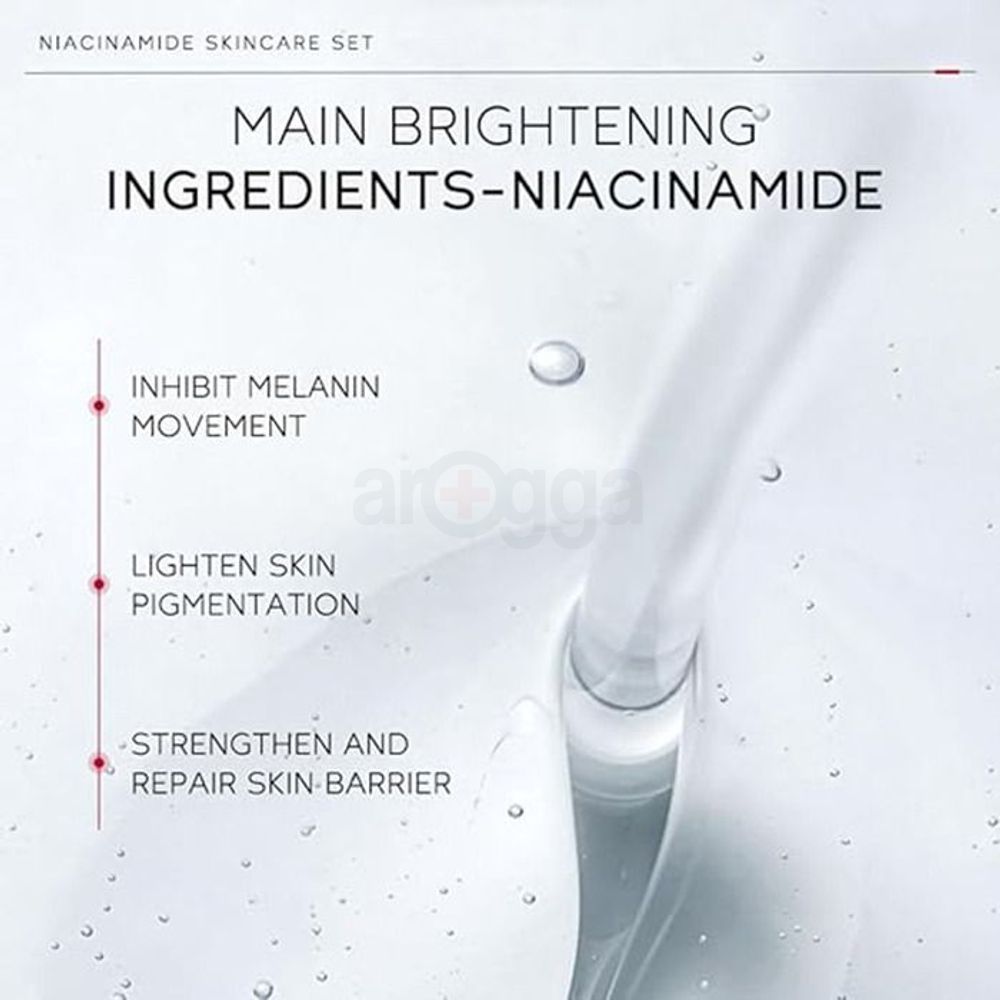 Laikou Pro Niacinamide Brightening Skincare Set-4 Pieces (Cleanser, Toner, Serum, cream)  