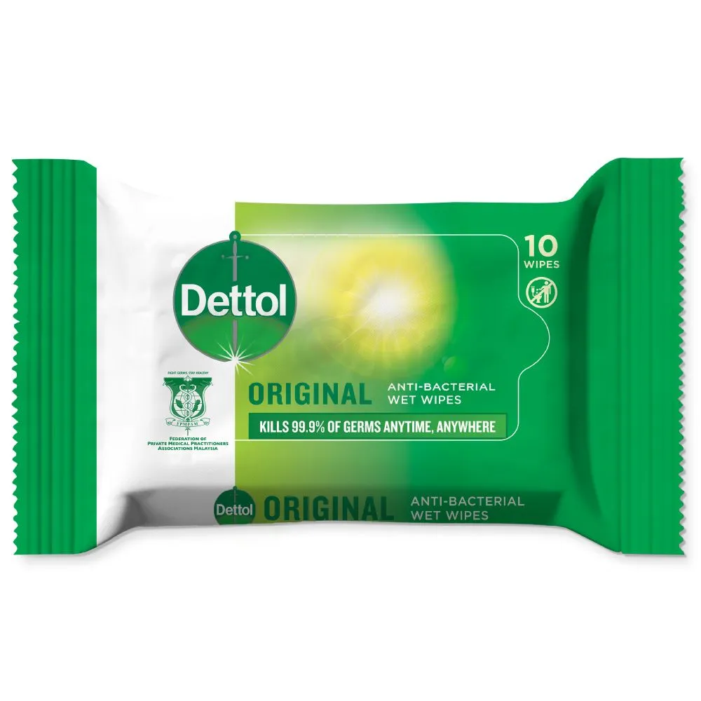 Dettol Original Anti-Bacterial Wet Wipes 10pcs  