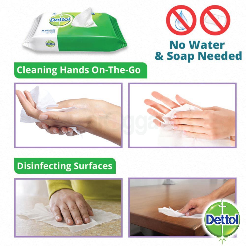 Dettol Anti Bacterial Disinfectant Wet Wipes Single Pack  