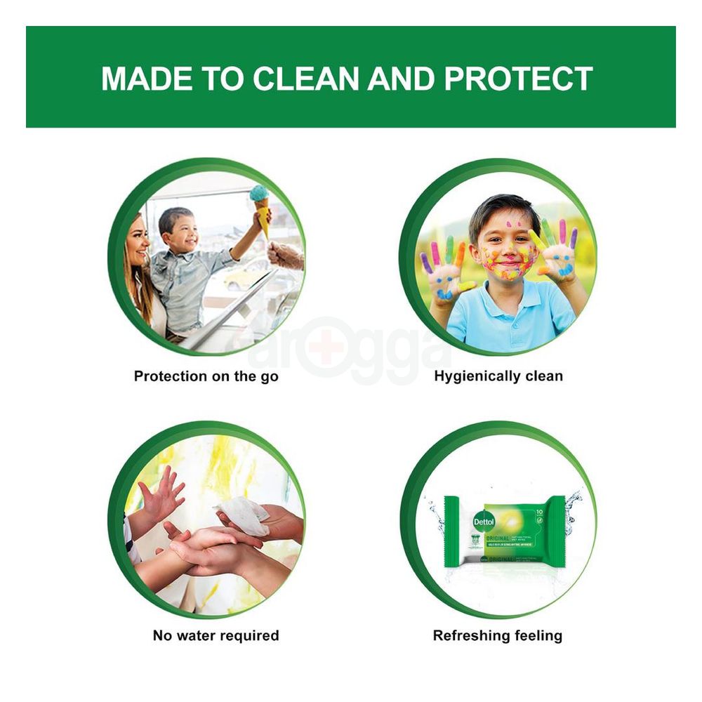 Dettol Original Anti-Bacterial Wet Wipes 10pcs  