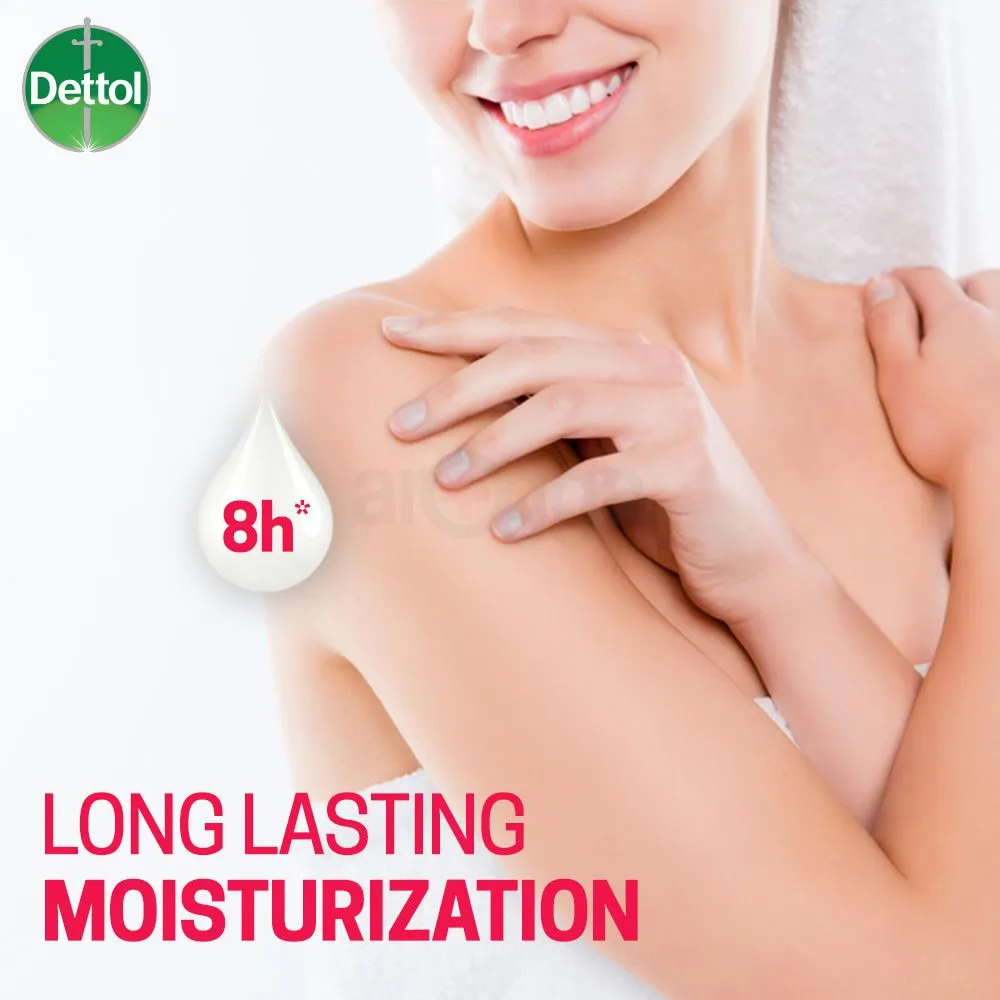 Dettol Antibacterial Body Wash Shower Gel Skincare Rose & Sakura Blossom with 8 Hour Lasting Moisture 250ml Free Loofa  