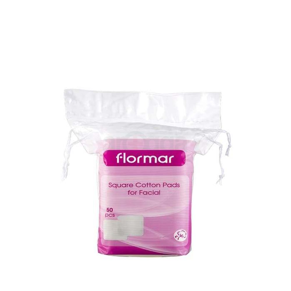 Flormar Square Cotton Pads for Facial 50pcs  
