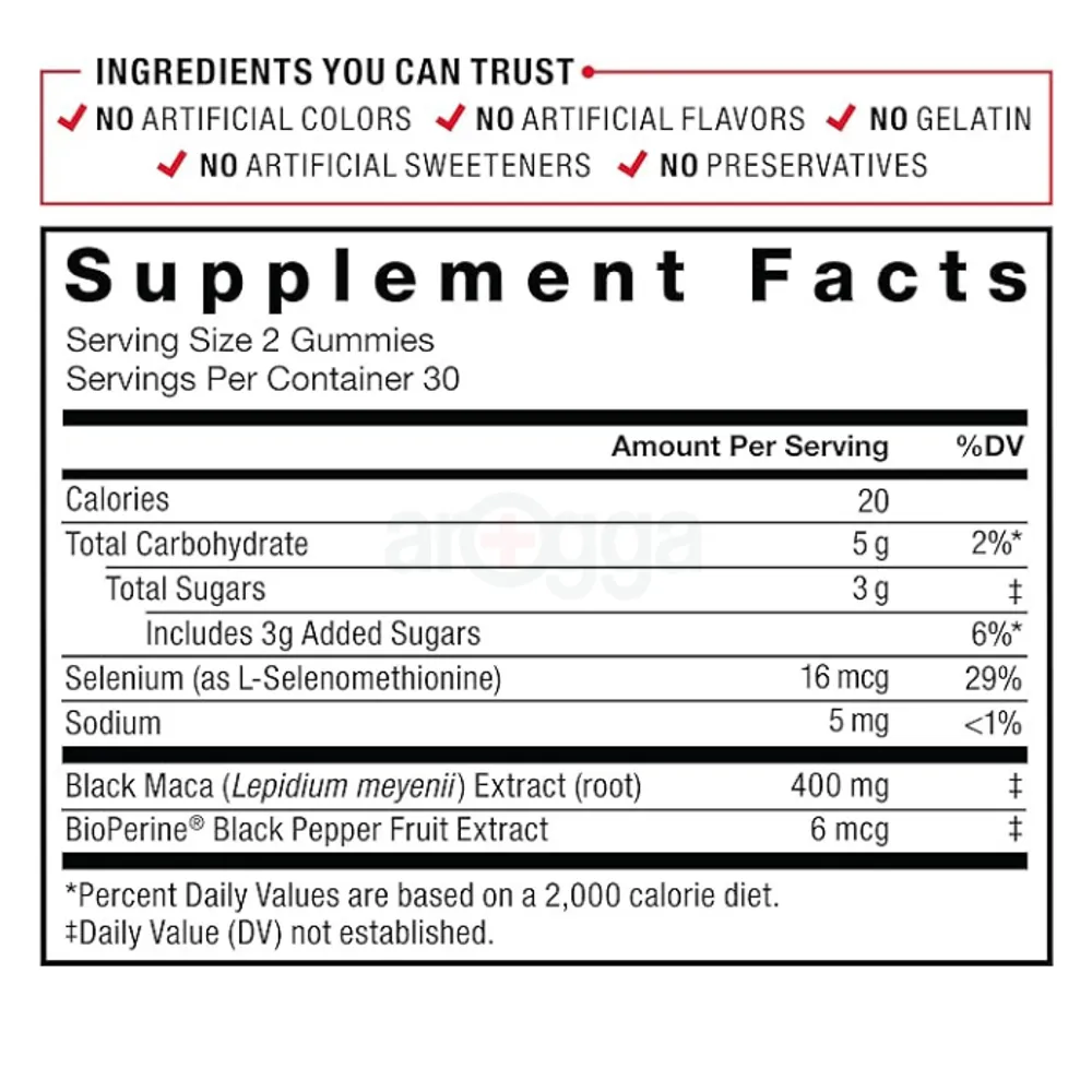Force Factor Black Maca Root 60 Gummies  