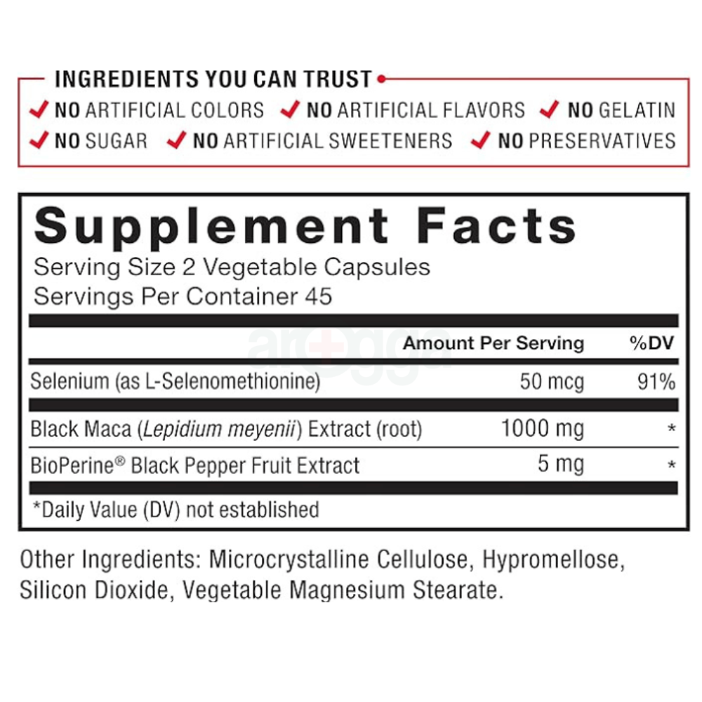 Force Factor Black Maca Root  1000mg 90 Capsules
  
