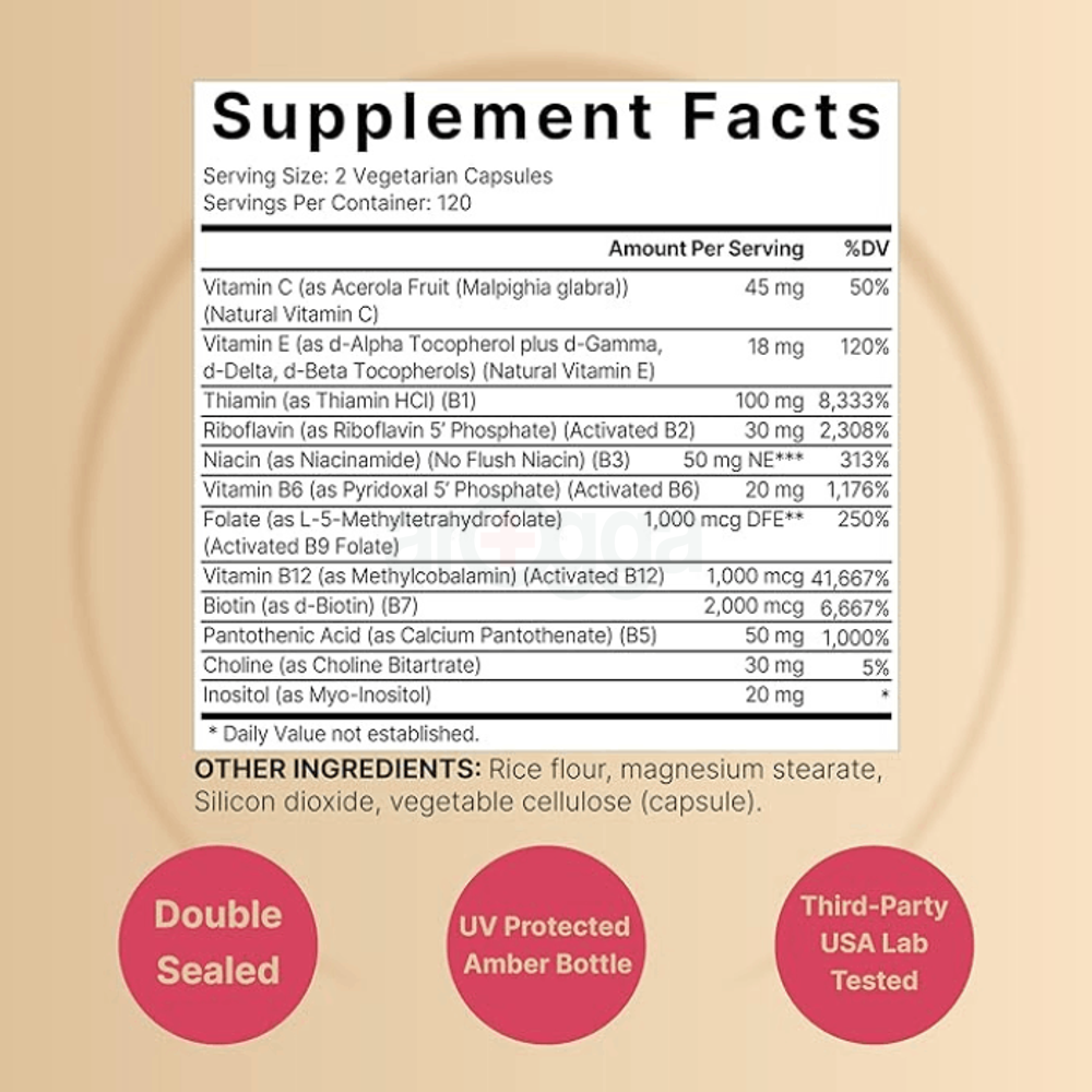 Naturebell Vitamin B Complex For Women 240 Capsules  