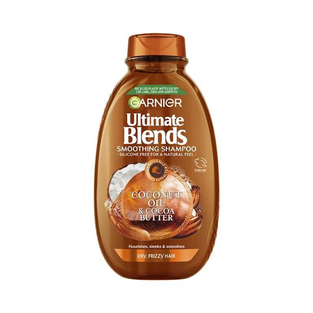 Garnier Ultimate Blends Smoothing Shampoo with Coconut Oil & Cocoa Butter for Dry, Frizzy Hair  