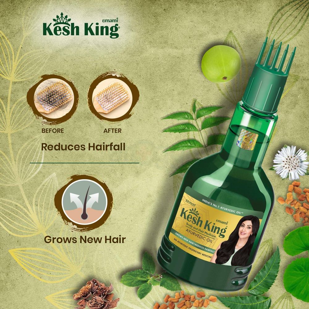 Emami Advanced Kesh King Scalp and Hair Medicine Ayurvedic Oil for New Hair Growth & Reducing Hairfall 50ml  