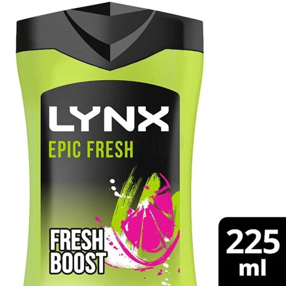 Lynx 3 in 1 Epic Fresh Boost Body Face & Hair Wash with Grapefruit & Tropical Pineapple  