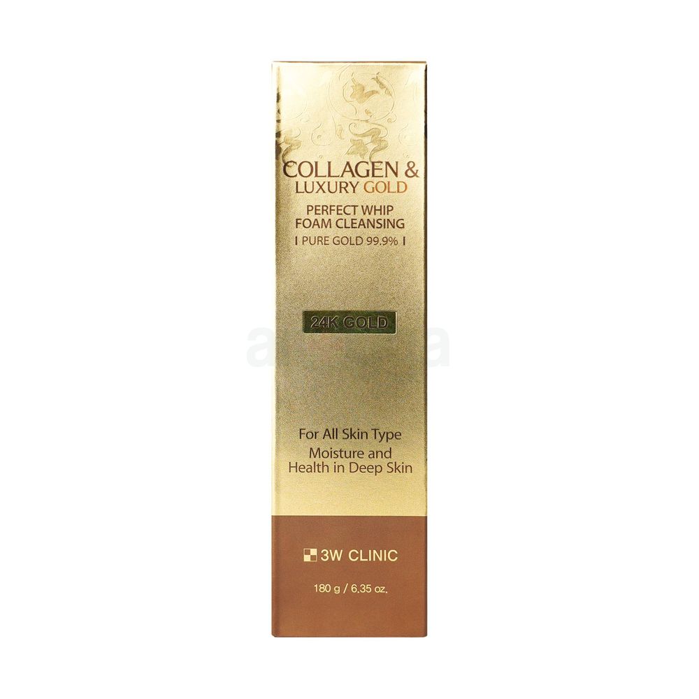 3W Clinic Collagen and Luxury 24K Gold Perfect Whip Foam Cleansing for All Skin Types  