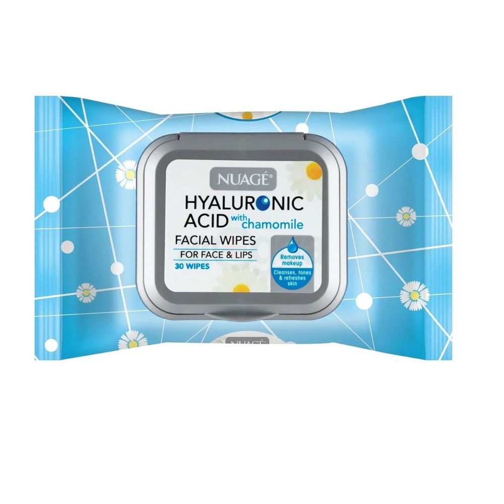 Nuage Hyaluronic Acid with Chamomile Facial Wipes for Face and Lips  