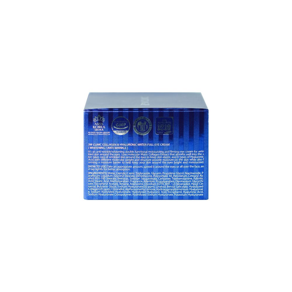 3W Clinic Collagen and Hyaluronic Water Full Whitening and Anti Wrinkle Eye Cream  