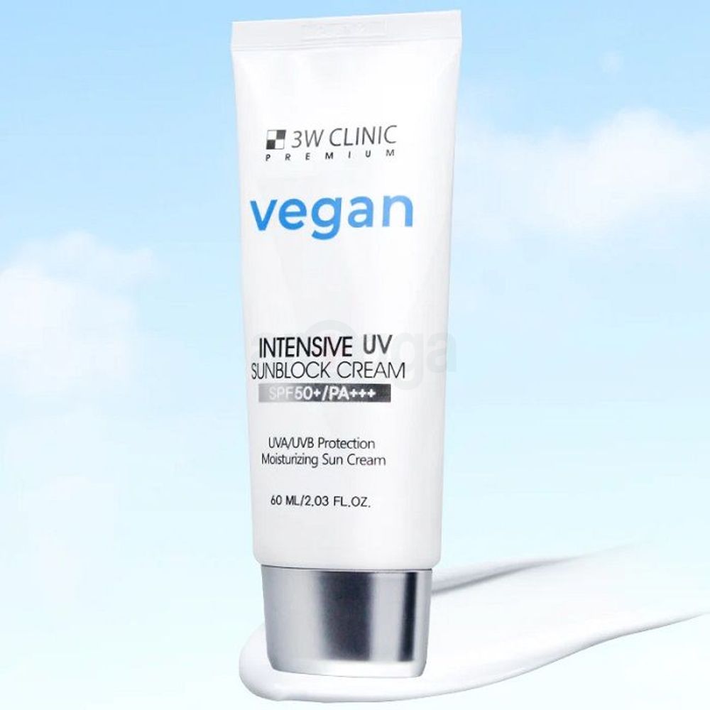 3W Clinic Premium Vegan Intensive UV Sunblock Cream SPF50+ PA+++  