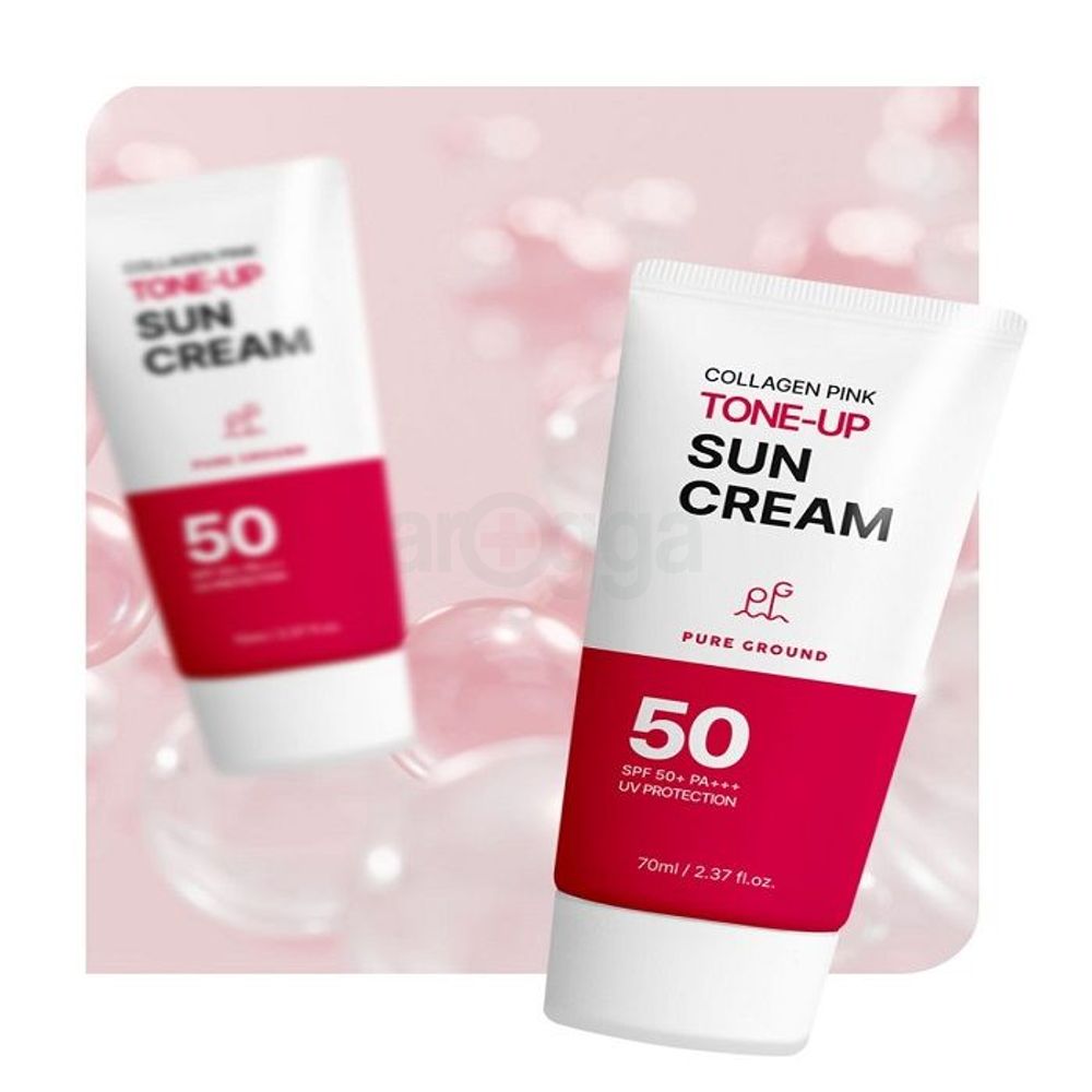 Pure Ground Collagen Pink Tone Up Sun Cream SPF50+  