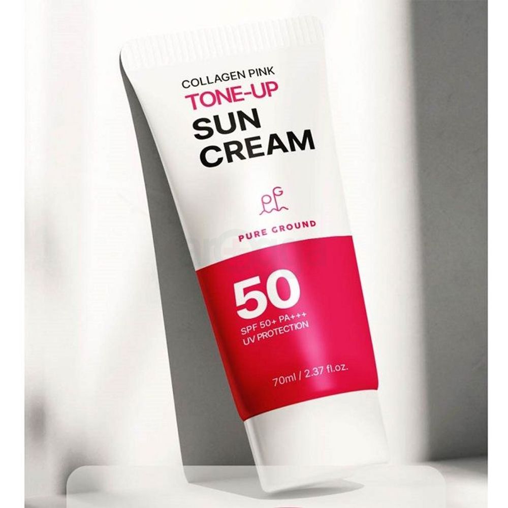 Pure Ground Collagen Pink Tone Up Sun Cream SPF50+  