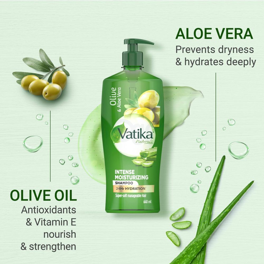 Vatika Naturals Intense Moisturizing Shampoo with Olive & Aloe Vera  