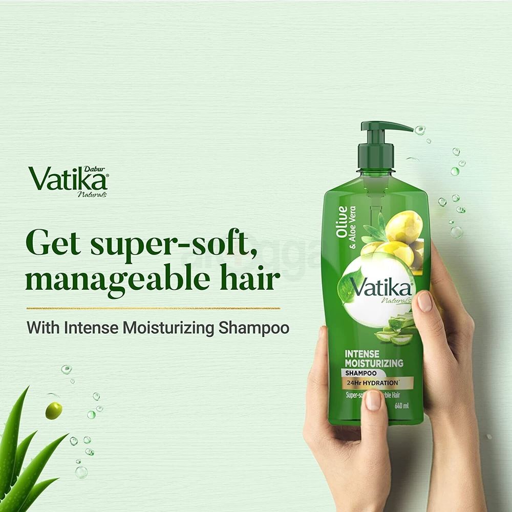 Vatika Naturals Intense Moisturizing Shampoo with Olive & Aloe Vera  