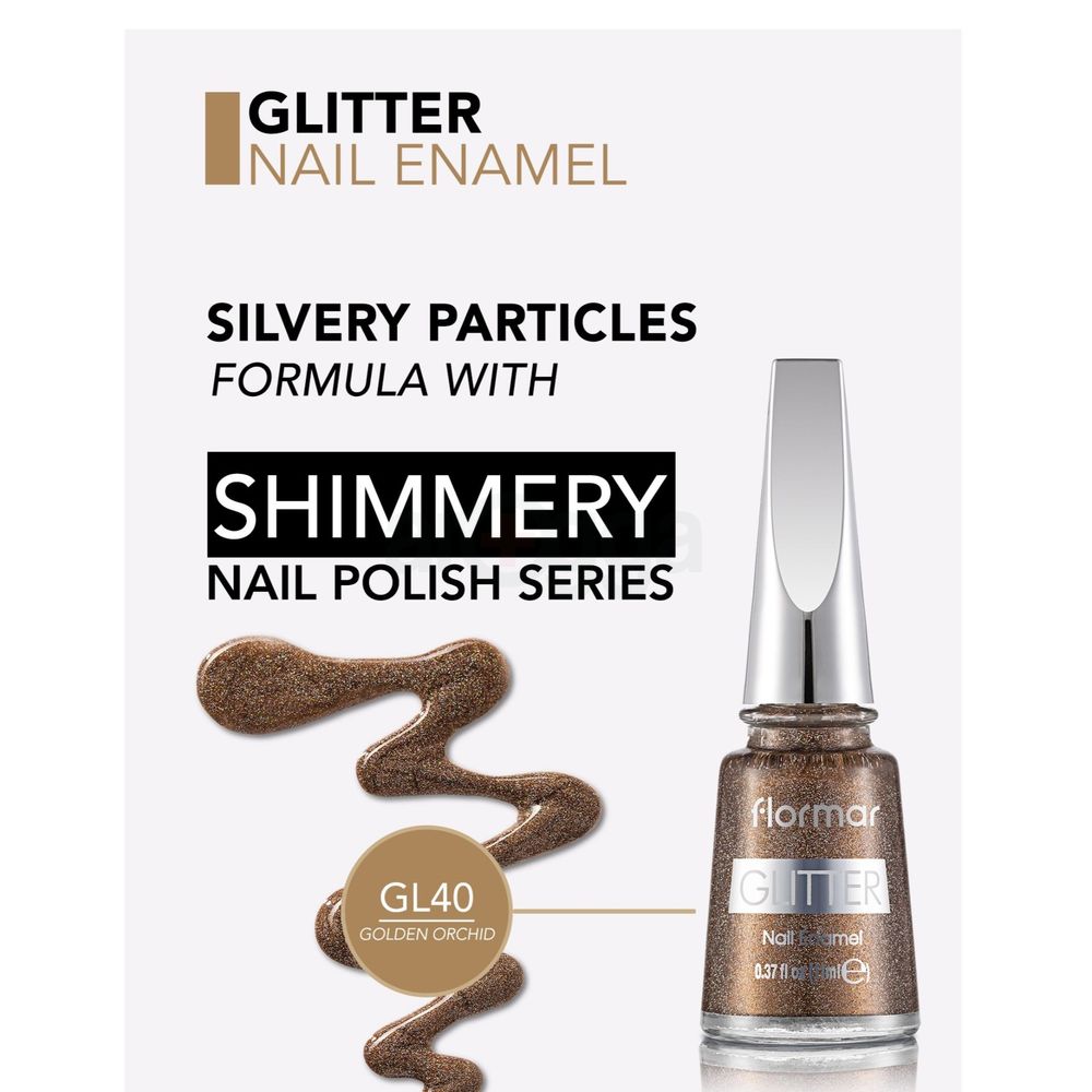 Flormar Glitter Nail Enamel GL40 Golden Orchid  