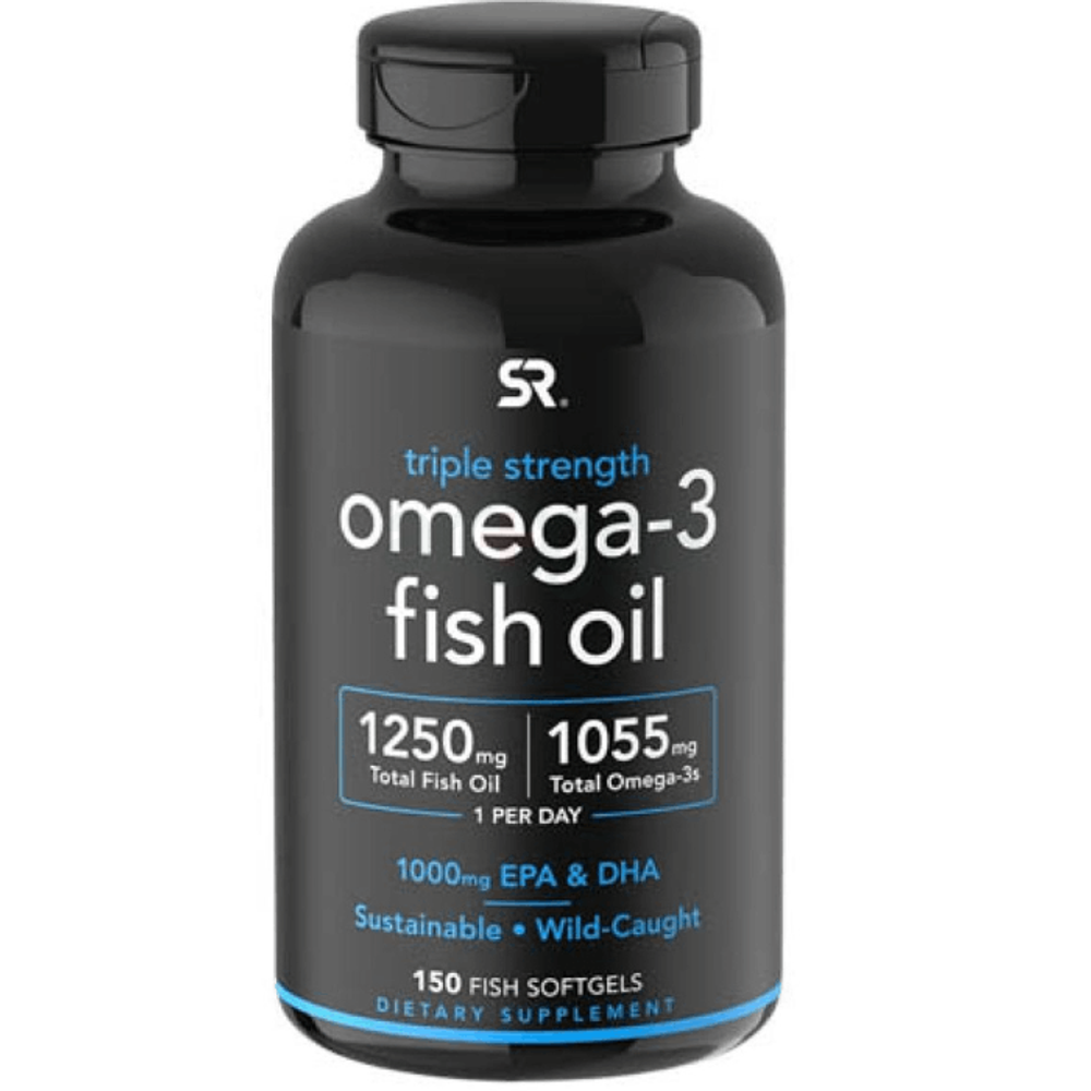 Sports Research Triple Strength Omega 3 Fish Oil - Burpless Fish Oil Supplement  