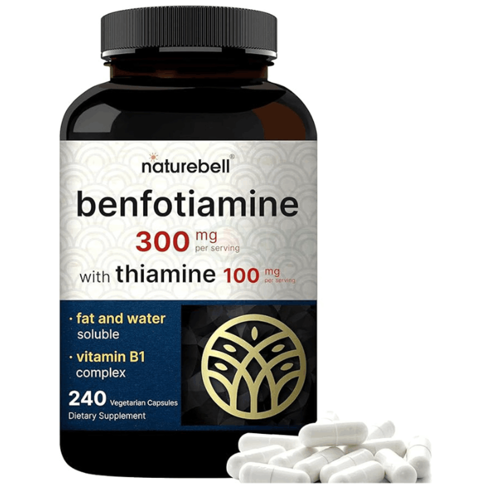 NatureBell Benfotiamine 300mg with Thiamine 100mg Per Serving | 240 Veggie Capsules		
  