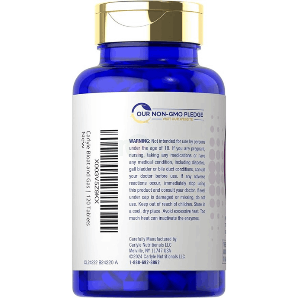 Carlyle Bloat & Gas Support for Men & Women | 120 Tablets  