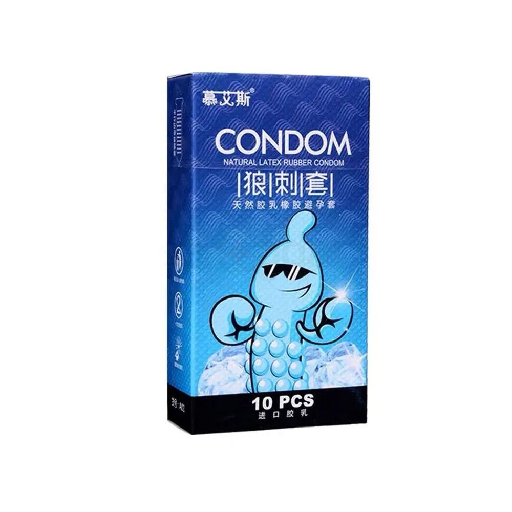 Condom Natural Rubber Latex Dotted Condom - 10Pcs Pack  