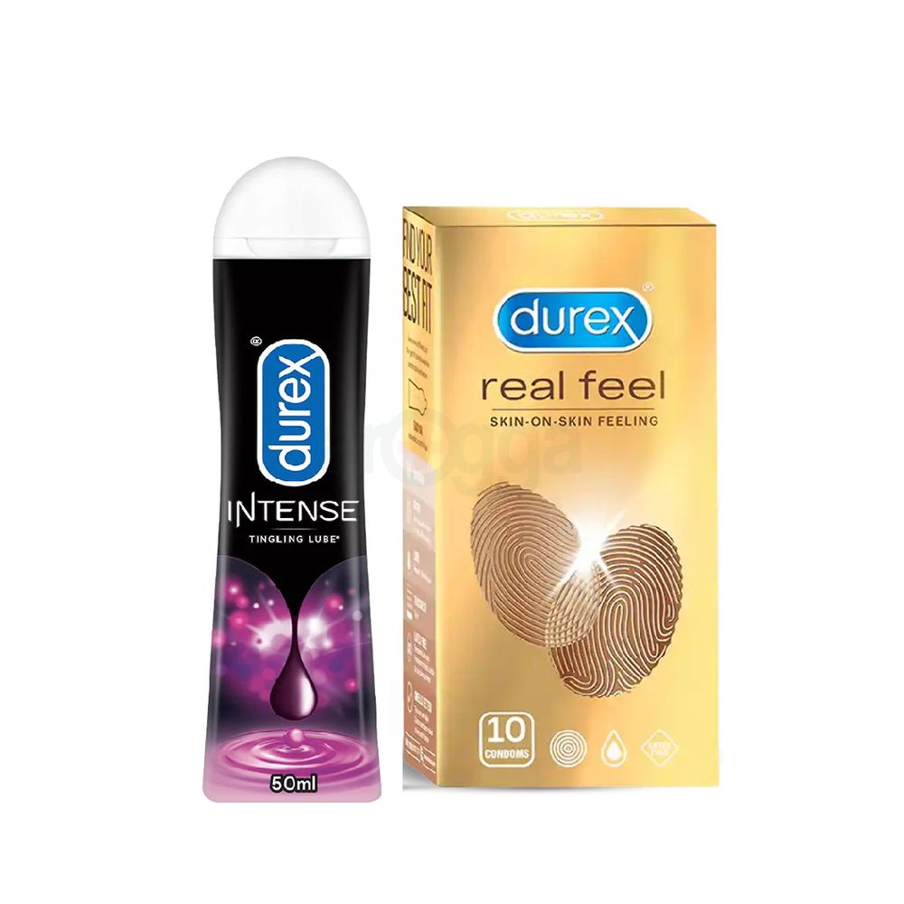 Durex Intimate Connection Combo - Real Feel Condom 10s + Intense Tingling Lube Gel 50ml (19)  
