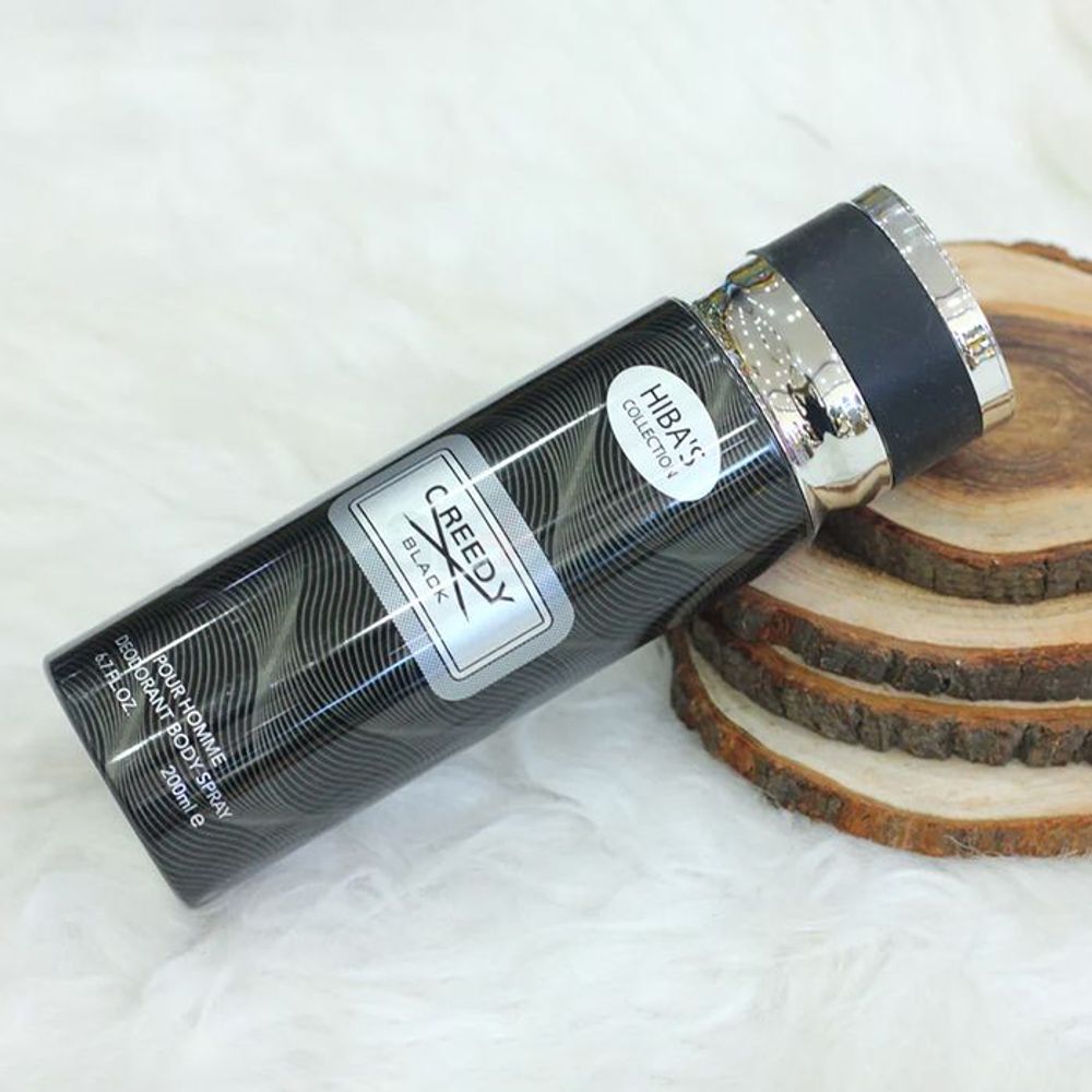 Hiba's Collection Creedy Black Deodorant Body Spray for Men  