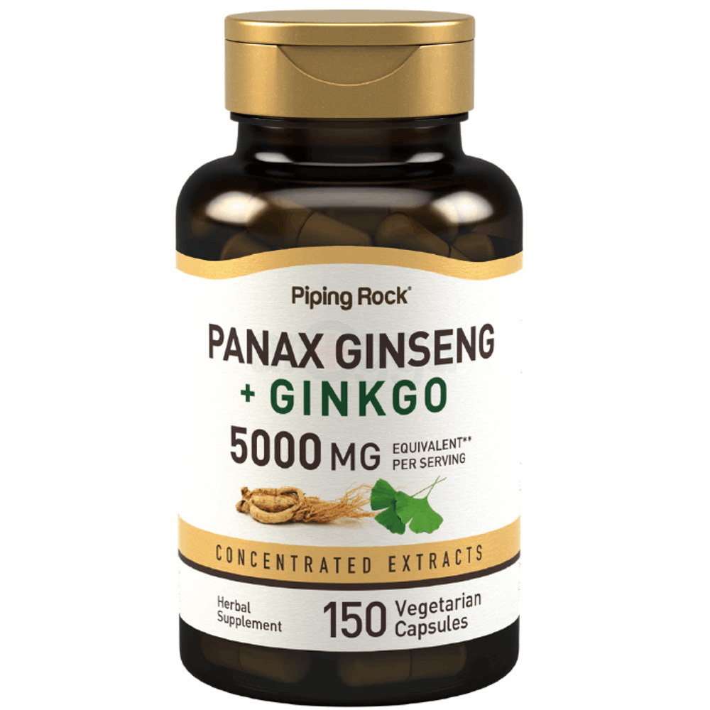 Piping Rock Panax Ginseng Capsules | 5000 mg | 150 Capsules   