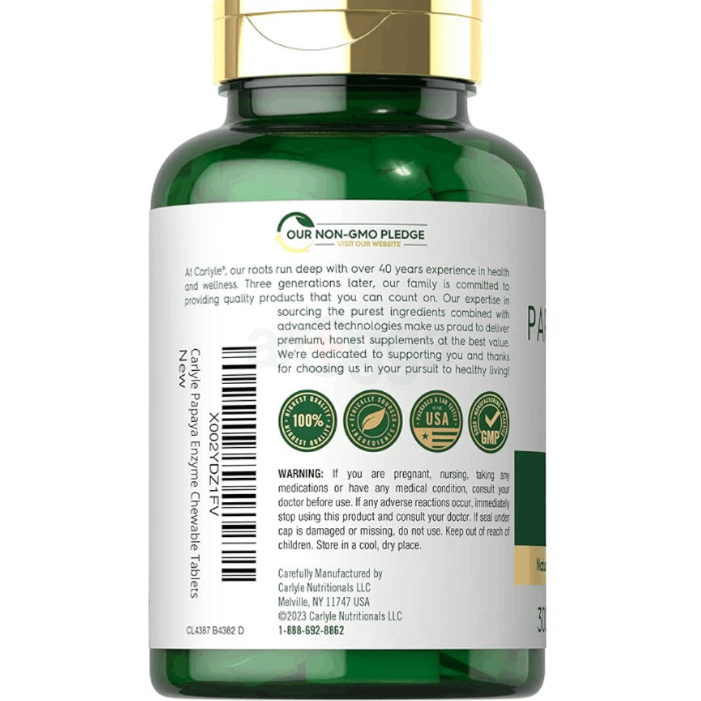 Carlyle Papaya Enzyme Chewable Tablets  