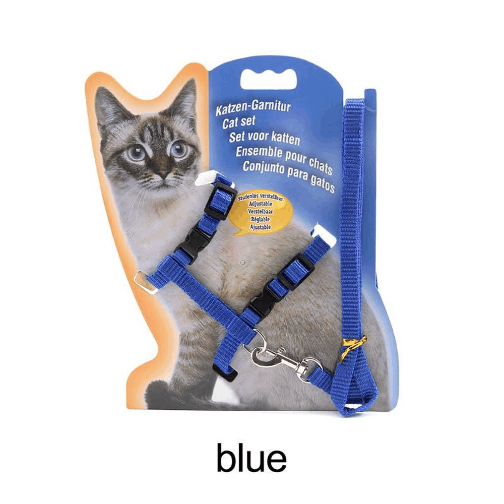 Cat & Dog Nylon I-Shape Chest Leash Traction Belt Harness Straps(Blue And Sky Blue)  