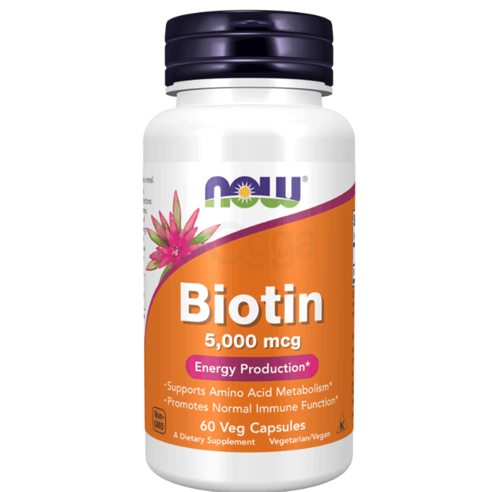 NOW Supplements, Biotin 5000 mcg, 60 Capsules  