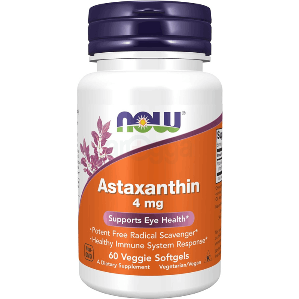Now Foods Astaxanthin Veggie Softgels, 4mg, 60ct  