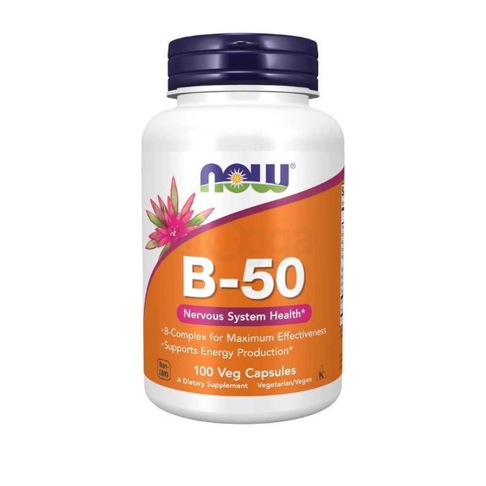 NOW Foods Supplements, Vitamin B-50 mg, 100 Veg Capsules  